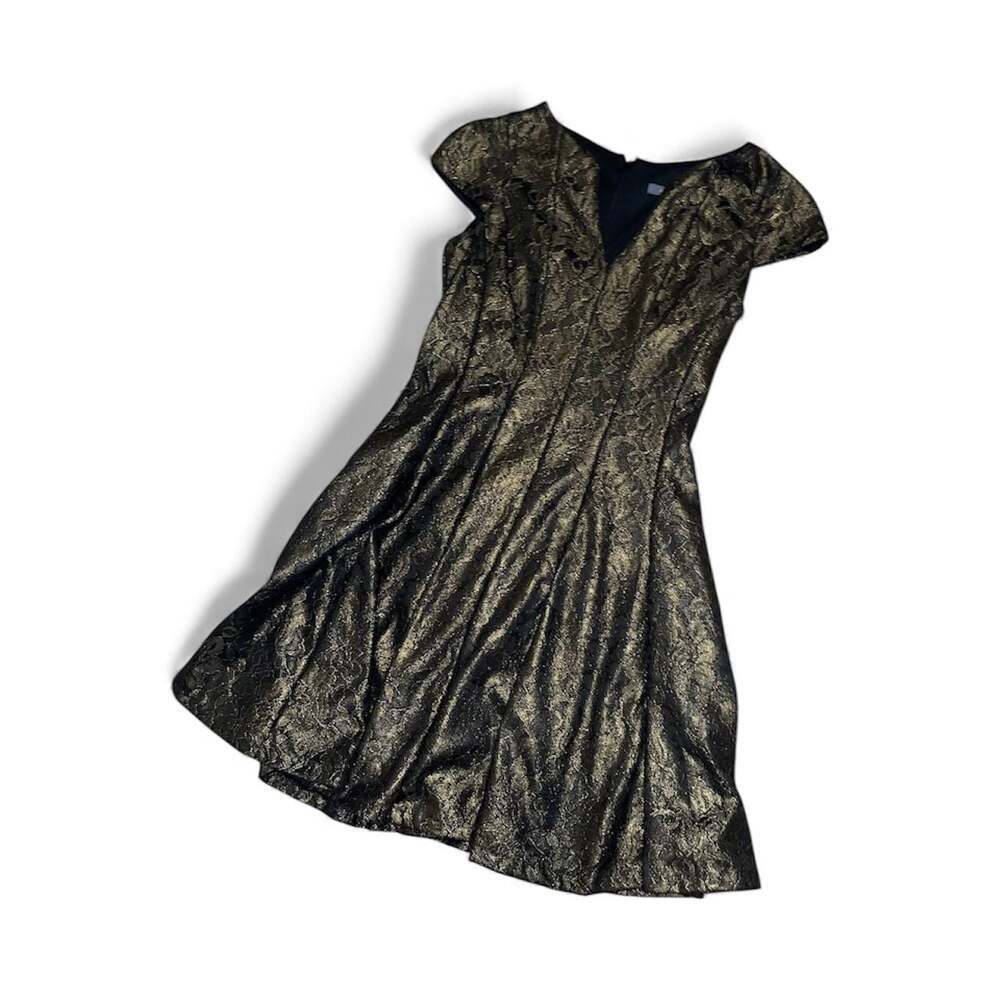 Julia Jordan Metallic Lace Fit & Flare Dress